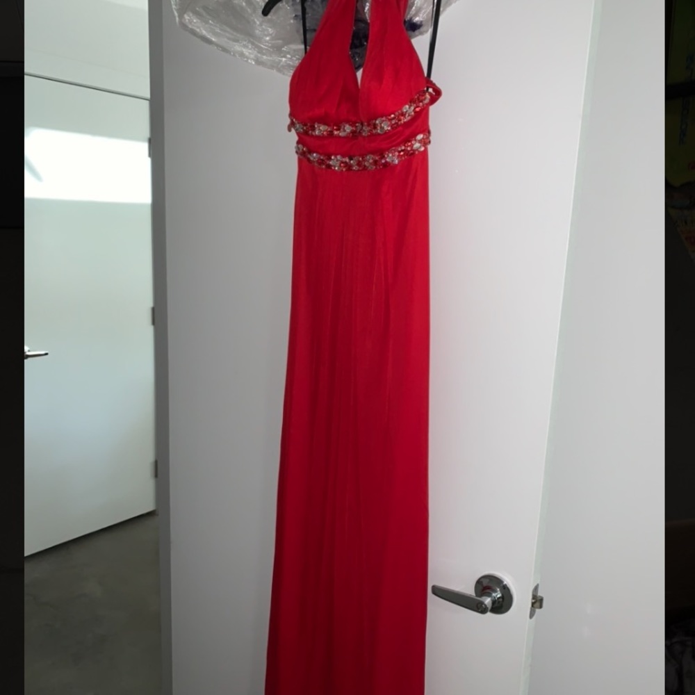 Red long dress